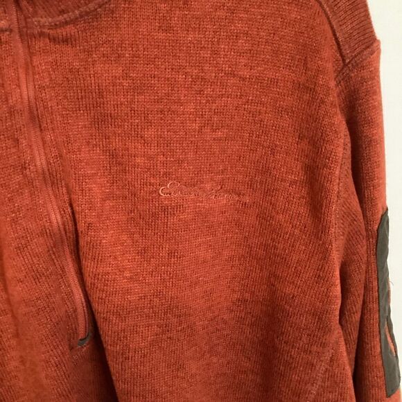 Mens Eddie Bauer 1/4‎ zip sweater XL Burnt Orange - Picture 2 of 6